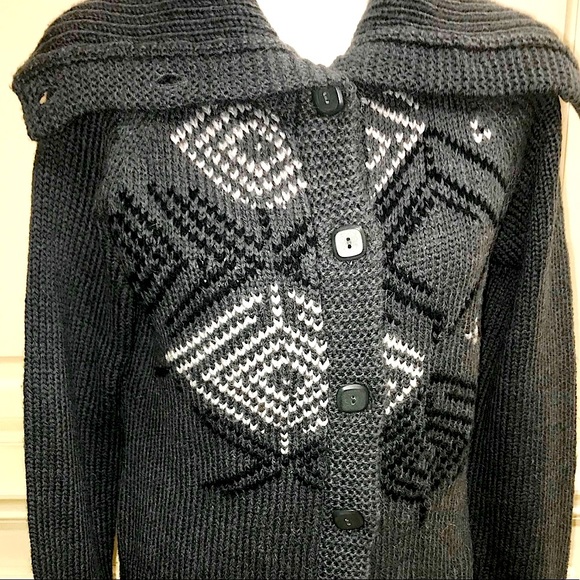 COLUMBIA Wool & Alpaca Blend Enchanted Fair Isle Button Cardigan Sweater Size L - Picture 1 of 14
